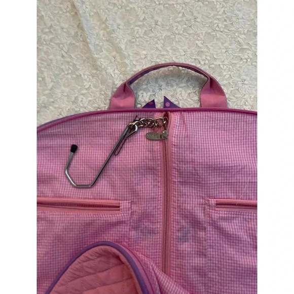 Belvah Beauty Quality Quilted Satiny Travel Garment Bag Isabel Embroidered Pink - Picture 16 of 16